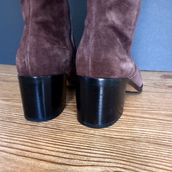 Rag & Bone Espresso Brown Suede Knee High Tall Heeled Boots Womens 37 - Picture 5 of 12